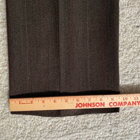 Rafaella Classic Brown Dress Pants with a thin Red and Orange Stripe ~ Size 10 - Picture 9 of 13